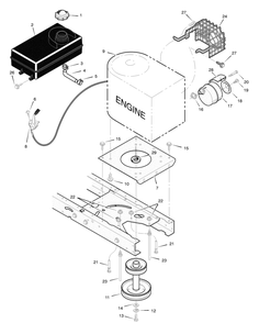 Engine Mount Diagram and Parts List for 312004X68A 2004 Briggs and Stratton Lawn Tractor